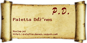 Paletta Dénes névjegykártya