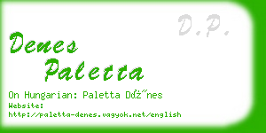 denes paletta business card